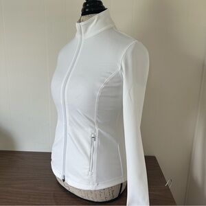 J McLaughlin White Zip-Up Jacket
